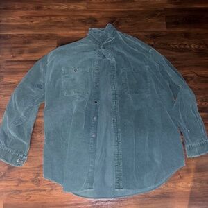 Blue/Green corduroy button up